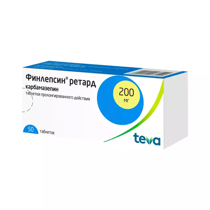 Финлепсин 200 Ретард мг таблетки пролонгированного действия 50 шт