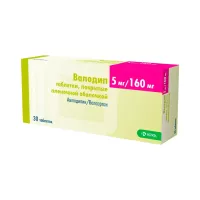 Валодип 5 мг+160 мг таблетки покрытые пленочной оболочкой 30 шт