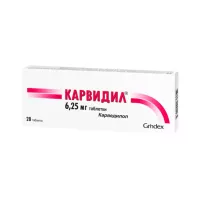 Карвидил 6,25 мг таблетки 28 шт