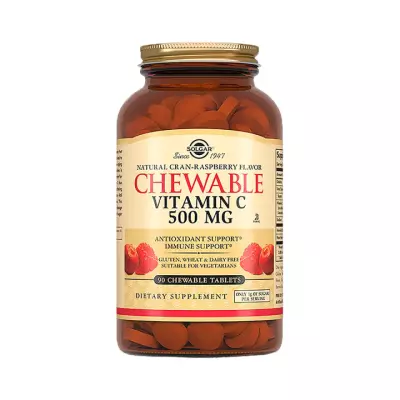 Витамин С с малиновым вкусом 500 мг таблетки жевательные 90 шт Solgar