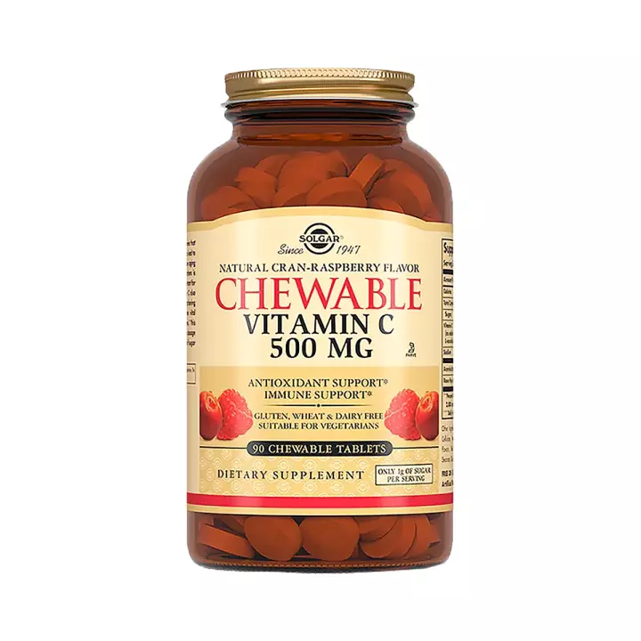 Витамин С с малиновым вкусом 500 мг таблетки жевательные 90 шт Solgar