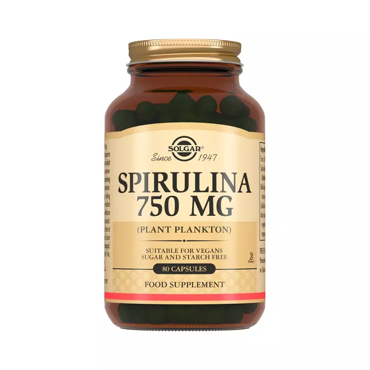 Спирулина 750 мг капсулы 80 шт Solgar