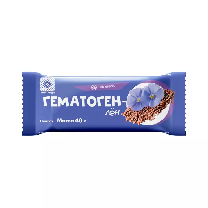 Гематоген лён плитка 40 г 1 шт Экзон