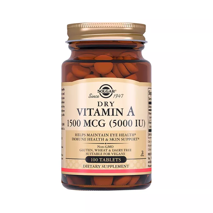 Сухой витамин А 1500 мкг (5000 МЕ) таблетки 100 шт Solgar