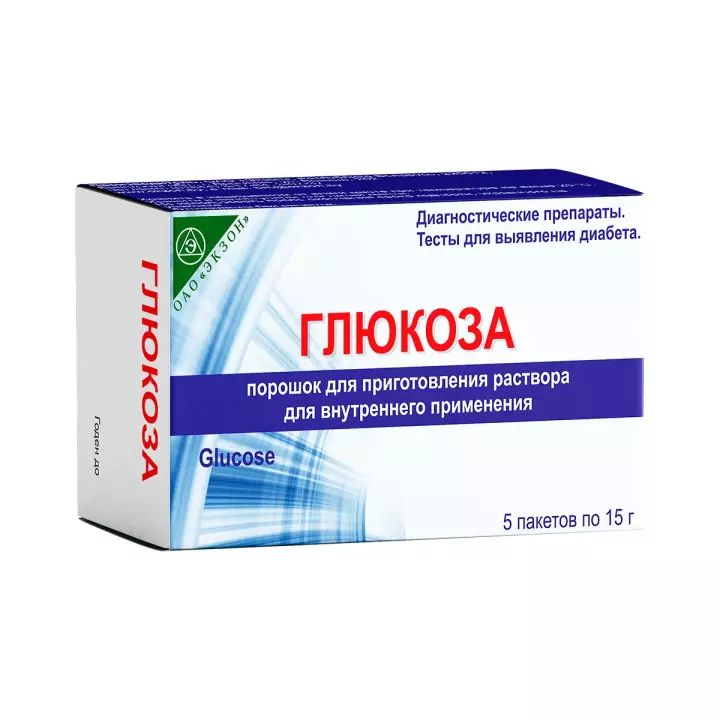 Глюкоза порошок для приготовления раствора для приема внутрь 15 г пакет 5 шт