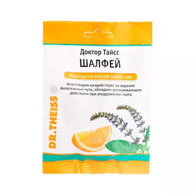 Доктор Тайсс леденцы шалфей и апельсин 50 г пакет 1 шт