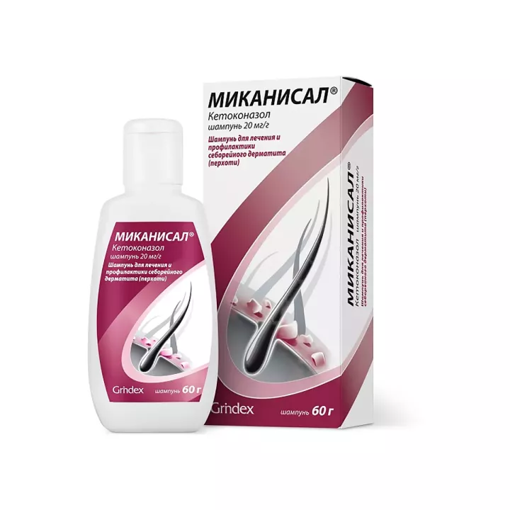 Миканисал 20 мг/г шампунь лекарственный 60 г флакон 1 шт