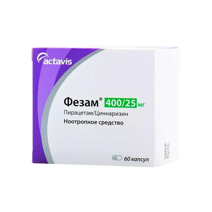 Фезам 400 мг+25 мг капсулы 60 шт