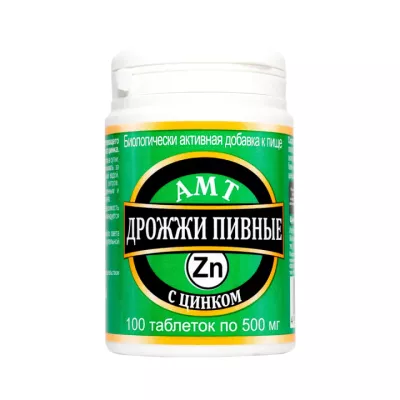 АМТ-Дрожжи пивные с цинком таблетки 500 мг 100 шт Amateg