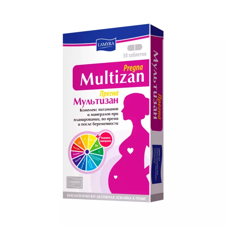 Мультизан Прегна таблетки 1848 мг 30 шт Lamyra