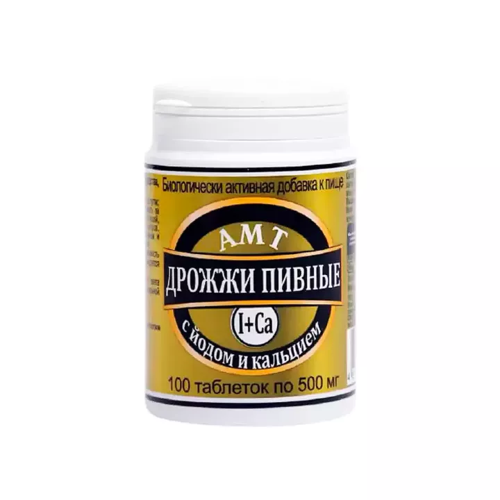 АМТ-Дрожжи пивные с йодом и кальцием таблетки 500 мг 100 шт Amateg