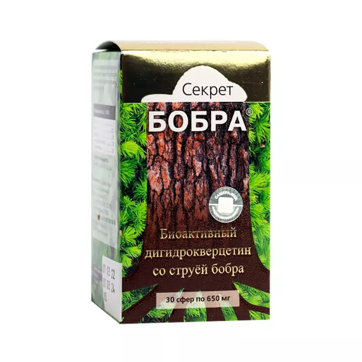 Секрет бобра Дигидрокверцетин сферы 650 мг 30 шт Сашера-Мед