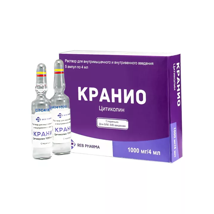 Кранио 1000 мг/4 мл раствор для инъекций ампулы 5 шт