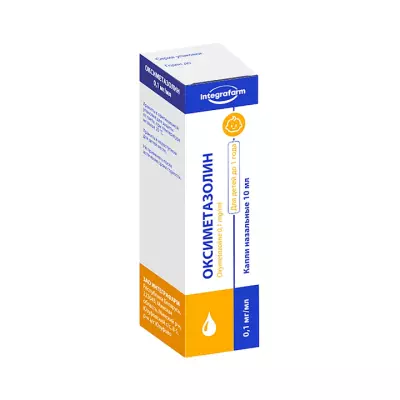 Оксиметазолин 0,1 мг/мл капли назальные 10 мл флакон 1 шт