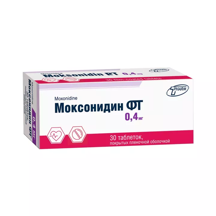 Моксонидин ФТ 0,4 мг таблетки покрытые пленочной оболочкой 30 шт