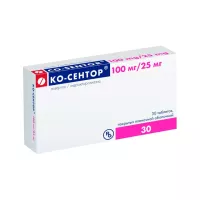 Ко-Сентор 100 мг+25 мг таблетки покрытые пленочной оболочкой 30 шт