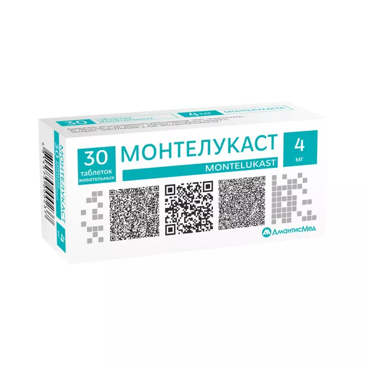 Монтелукаст-АМ 4 мг таблетки жевательные 30 шт