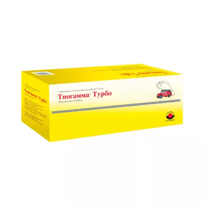 Тиогамма Турбо 12 мг/мл раствор для инфузий 50 мл флакон 10 шт