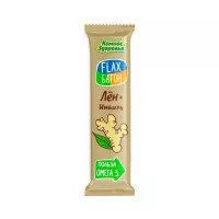 Флакс-батон Имбирь конфета грильяжная льняная 30 г 1 шт Компас Здоровья