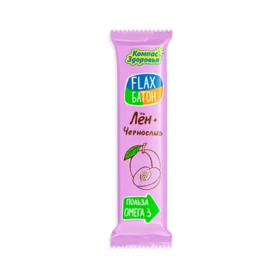 Флакс-батон Чернослив конфета грильяжная льняная 30 г 1 шт Компас Здоровья