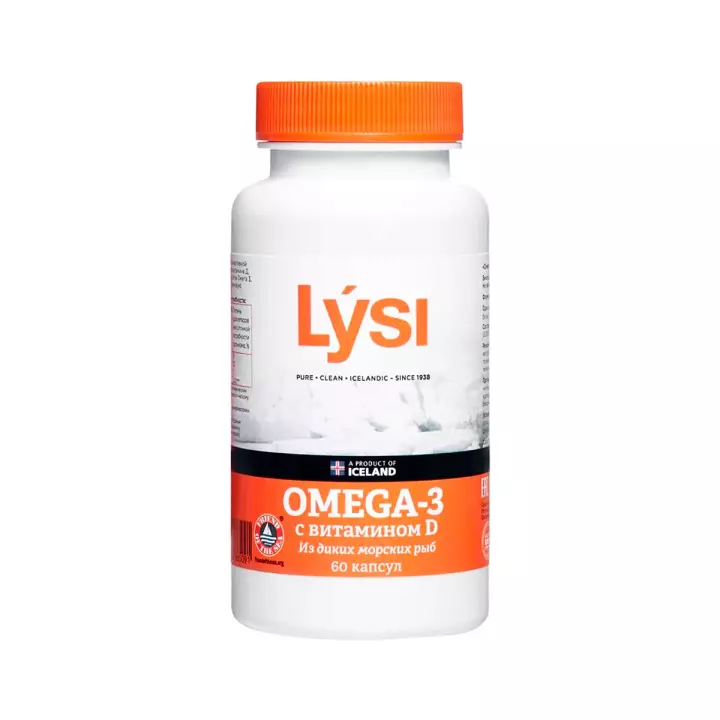 Омега-3 с витамином D капсулы 500 мг 60 шт Lysi