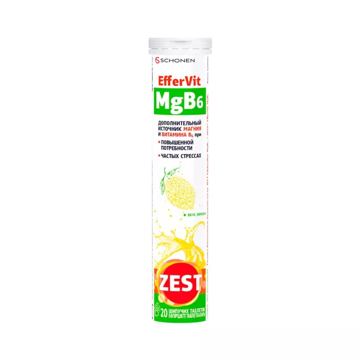 Zest ЭфферВит Mg B6 таблетки шипучие 4 г 20 шт