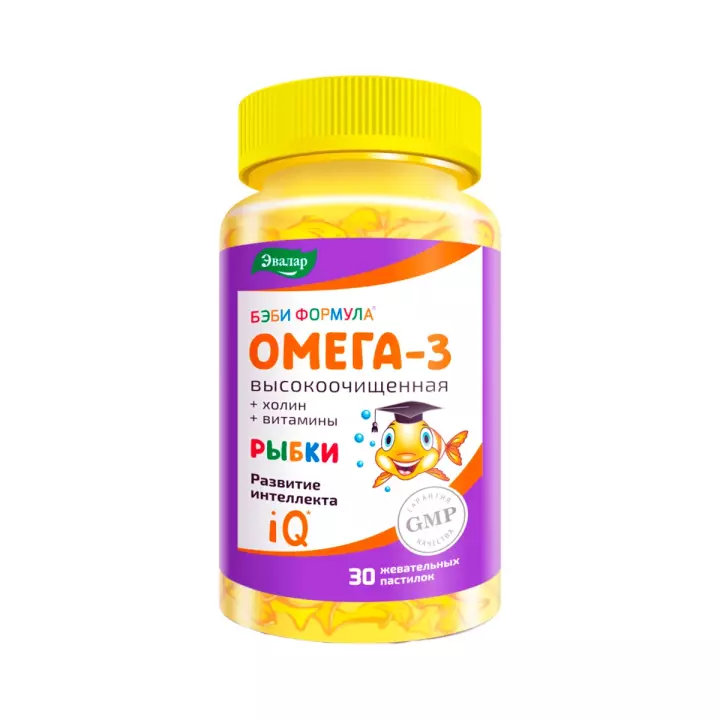 Бэби Формула Мишки Омега-3 пастилки жевательные для детей 4 г 30 шт Эвалар