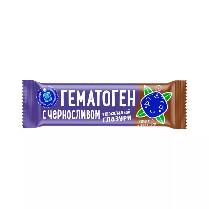 Гематоген с черносливом в темной глазури плитка 40 г 1 шт Фармлэнд Био