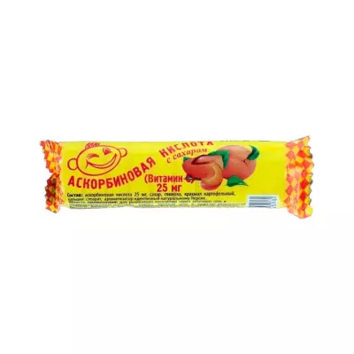 Аскорбиновая кислота с сахаром персик 25 мг таблетки 3 г 10 шт Аскопром