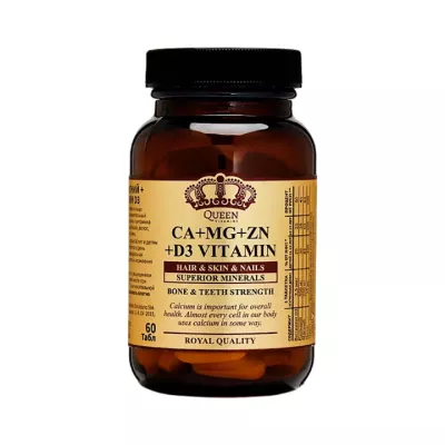 Кальций+магний+цинк+витамин D3 таблетки 2,34 г 60 шт Queen Vitamins