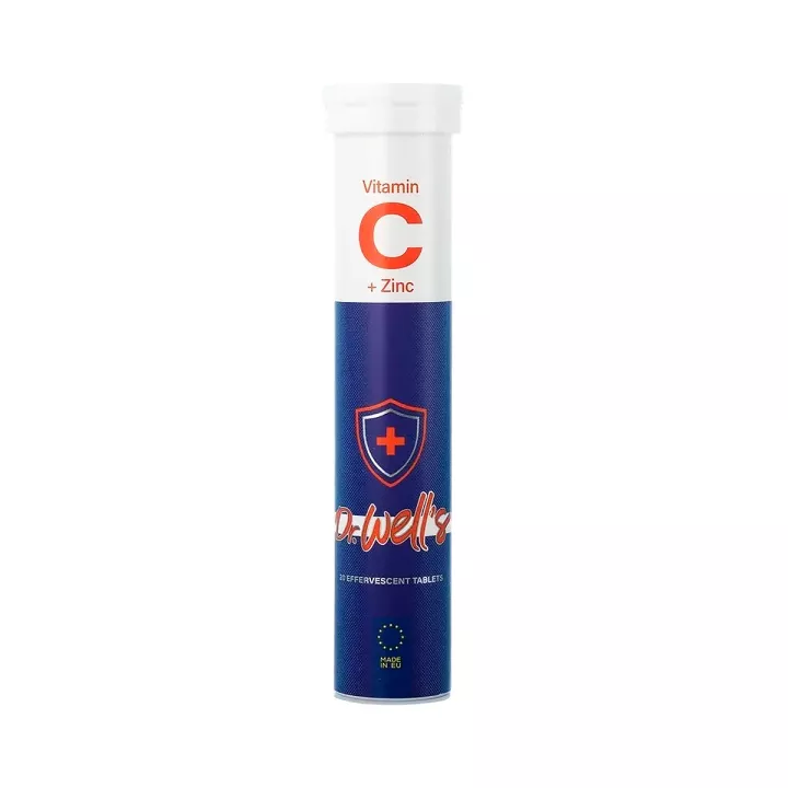 Доктор Веллс Витамин С 1000 мг + Цинк апельсин таблетки шипучие 4 г 20 шт
