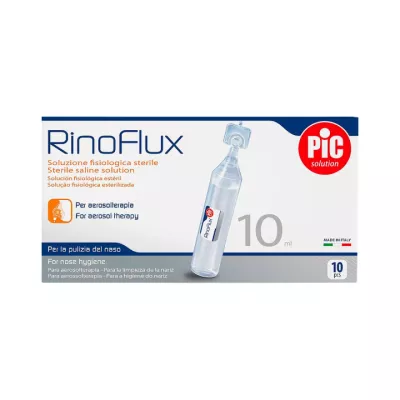 Ринофлюкс (RinoFlux) раствор физиологический cтерильный для ингаляций и очистки носа 10 мл флакон 10 шт