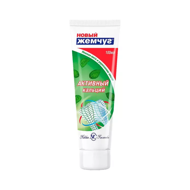 Новый Жемчуг с легким ароматом мяты зубная паста 100 мл туба 1 шт