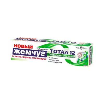 Новый Жемчуг Тотал 12 Отбеливание от природы зубная паста 100 мл туба 1 шт