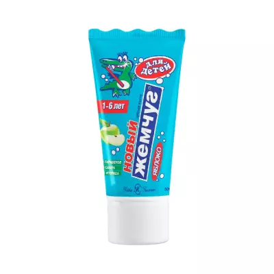 Новый Жемчуг для детей яблоко зубная паста детская 50 мл туба 1 шт