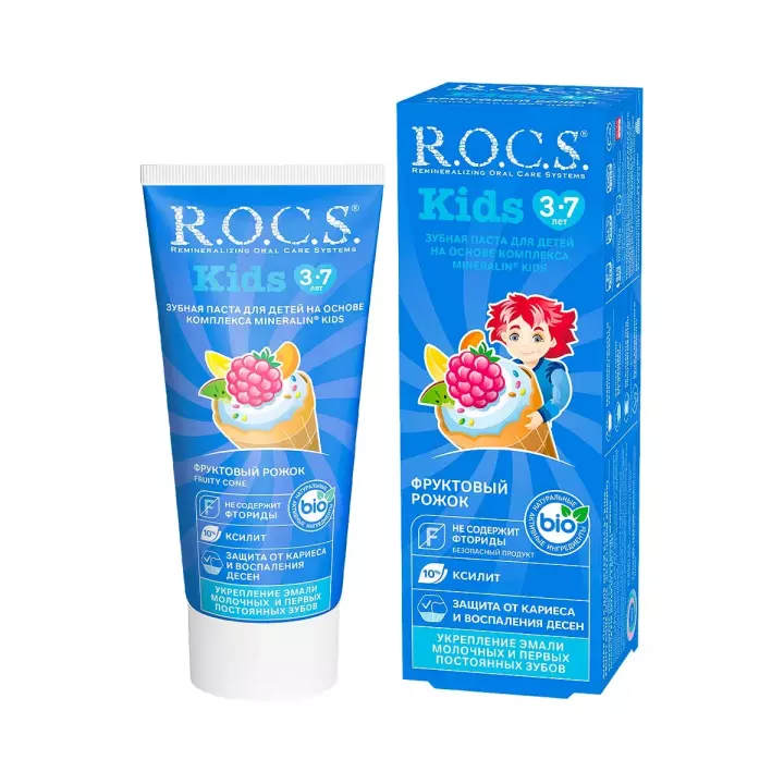 R.O.C.S Kids Фруктовый рожок зубная паста детская 45 г туба 1 шт