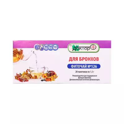 Фиточай №126 Для бронхов 1,5 г фильтр-пакет 20 шт Доктор Плюс