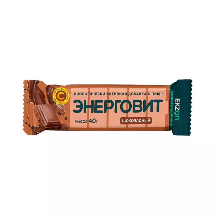 Энерговит шоколадный плитка 40 г 1 шт Экзон
