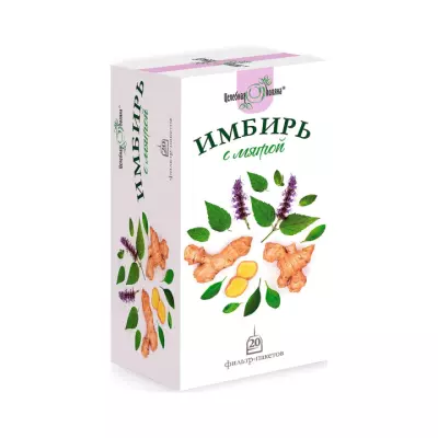 Фиточай Имбирь с мятой 1,5 г фильтр-пакет 20 шт Целебная поляна