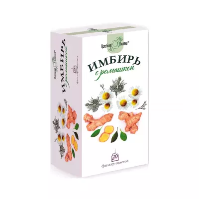 Фиточай Имбирь с ромашкой 1,5 г фильтр-пакет 20 шт Целебная поляна