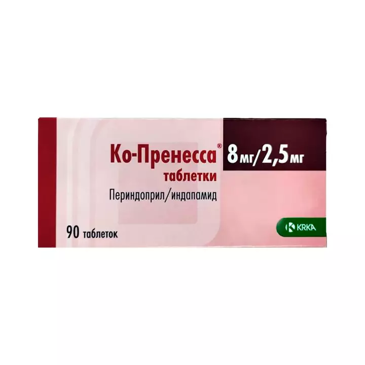 Ко-Пренесса 8 мг+2,5 мг таблетки 90 шт