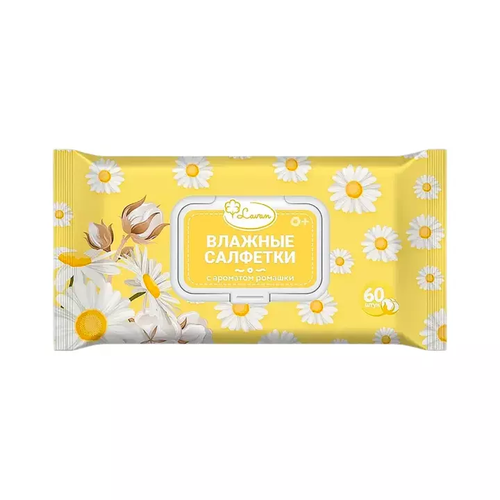 Lavan салфетки влажные детские с ароматом ромашки 60 шт