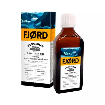 Фьорд Норвежский рыбий жир из печени трески жидкость 100 мл флакон 1 шт