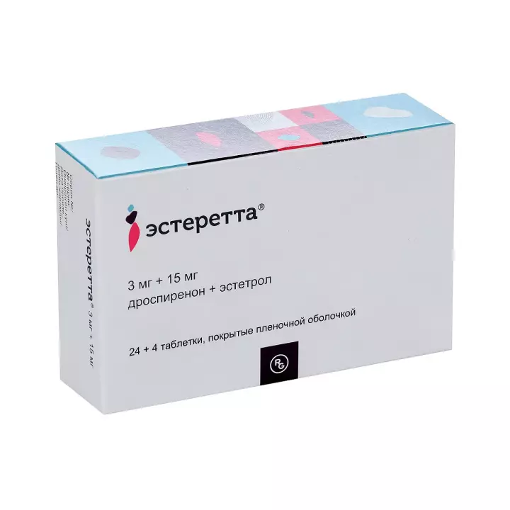 Эстеретта 3 мг+15 мг таблетки покрытые пленочной оболочкой 28 шт