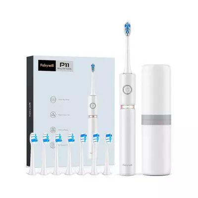 Fairywill P11 зубная щетка электрическая белая 1 шт + 8 насадок + чехол