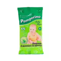 Pamperino салфетки влажные детские с экстрактом алоэ вера 15 шт