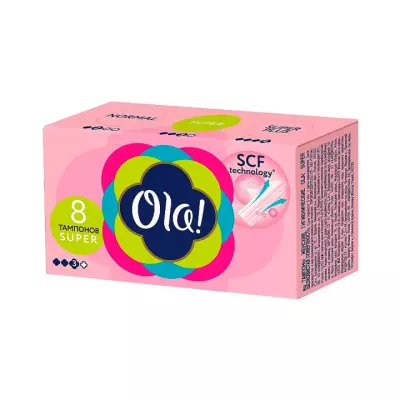 Ola Super Шелковистая поверхность тампоны гигиенические женские 8 шт