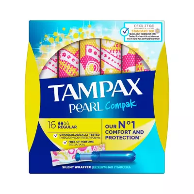 Tampax Pearl Compak Regular Duo тампоны гигиенические женские 16 шт