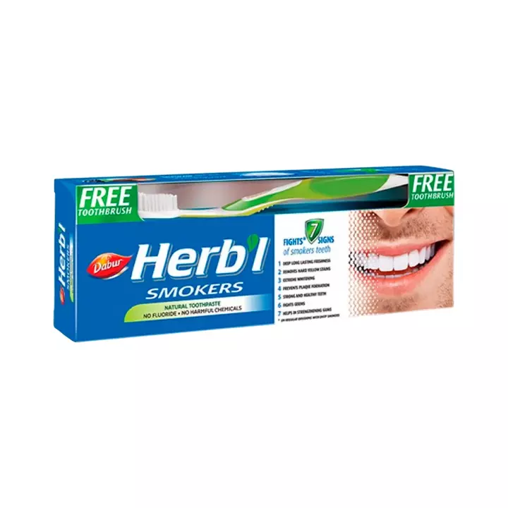 Dabur Herb'l Для курящих зубная паста 150 г 1 шт + зубная щетка 1 шт
