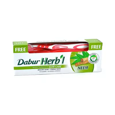 Dabur Herb'l Neem зубная паста 150 г 1 шт + зубная щетка 1 шт